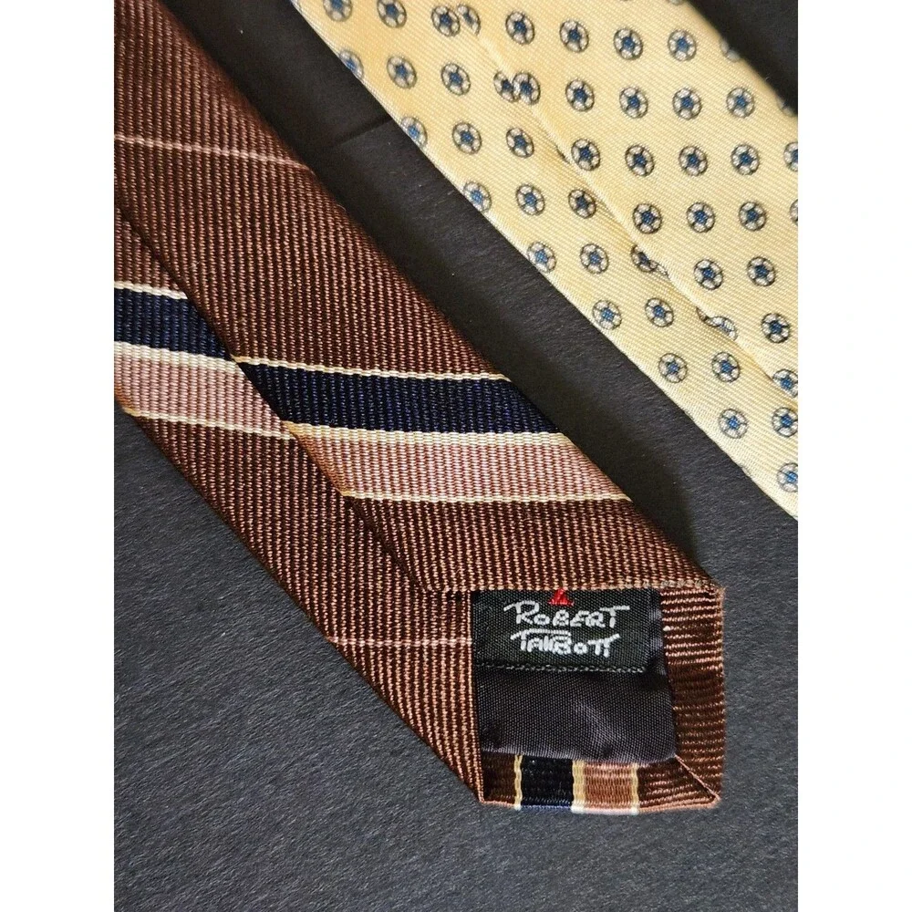 Robert Talbott Nordstrom Silk Tie Red Stripe Hand Sewn USA Lot Of 3